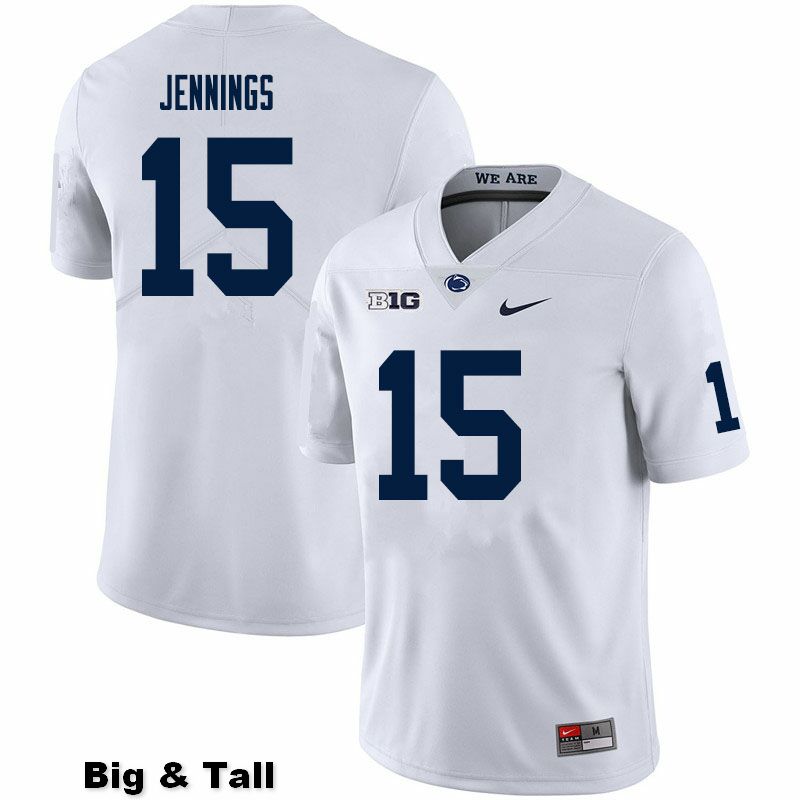 NCAA Nike Men's Penn State Nittany Lions Enzo Jennings #15 College Football Authentic Big & Tall White Stitched Jersey YKO4498WT